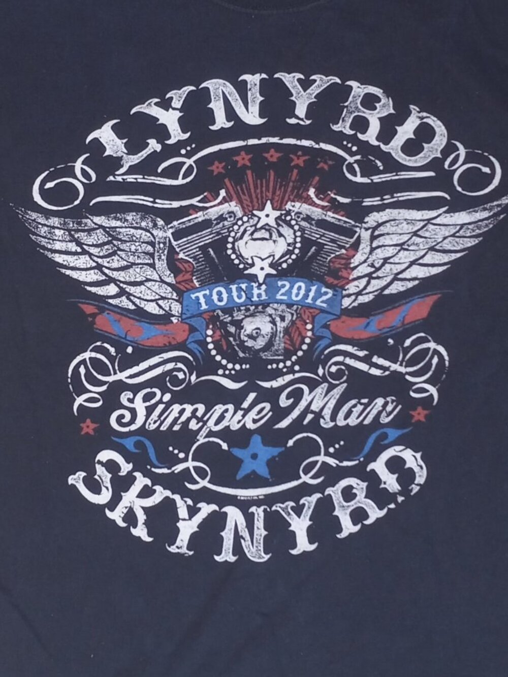 Lynyrd Skynyrd Simple Man  Double-Sided 2012 Tour T-Shirt (L) Free Bird  Tee